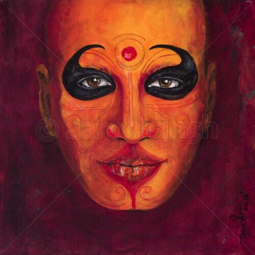 artbyaarohi-artprints-orangeTheyyam1 Orange Theyyam 2