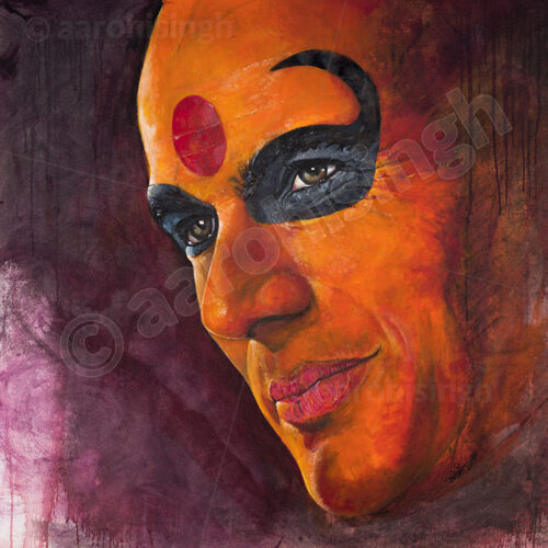 artbyaarohi-prints-45x36-orangetheyyam4 Orange Theyyam 4