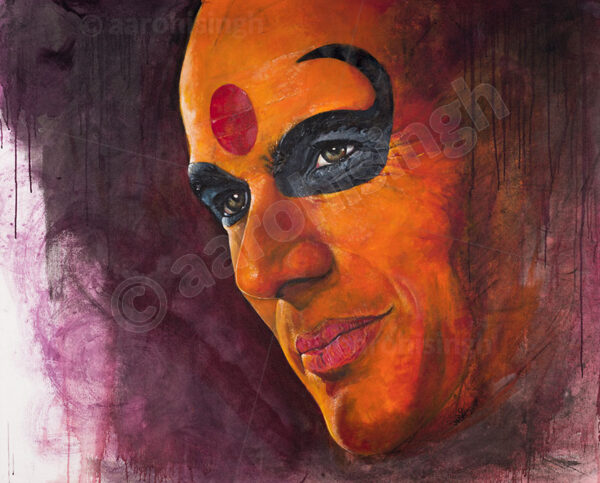 artbyaarohi-prints-45x36-orangetheyyam4 Orange Theyyam 4