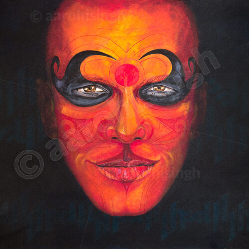 artbyaarohi-prints-48x36-orangetheyyam3 Orange Theyyam 3